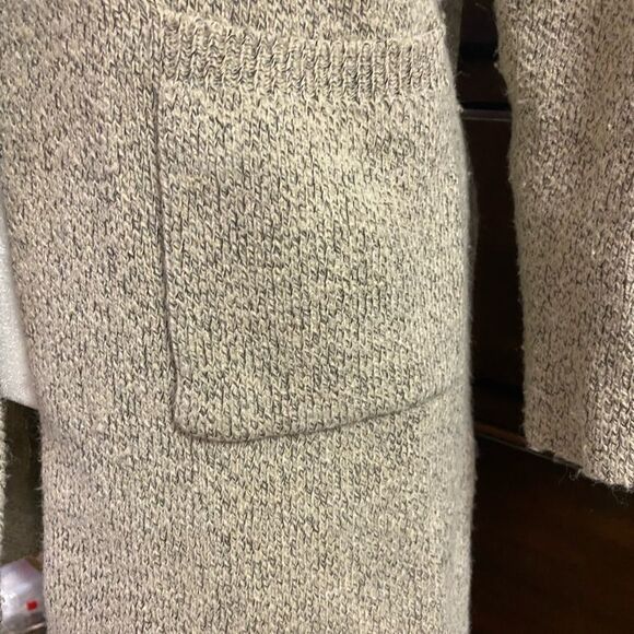 Monteau | Women’s Gray-White Open Front Cardigan With Pockets - Picture 7 of 7